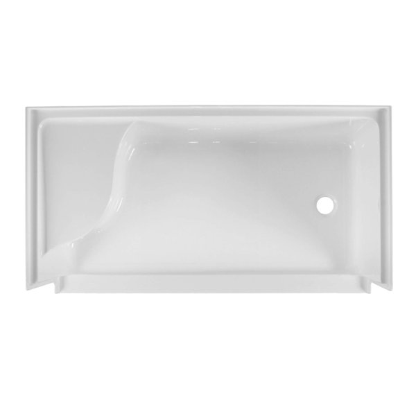 Fine Fixtures 60" W x 32" D Single Threshold Shower Base with Seat